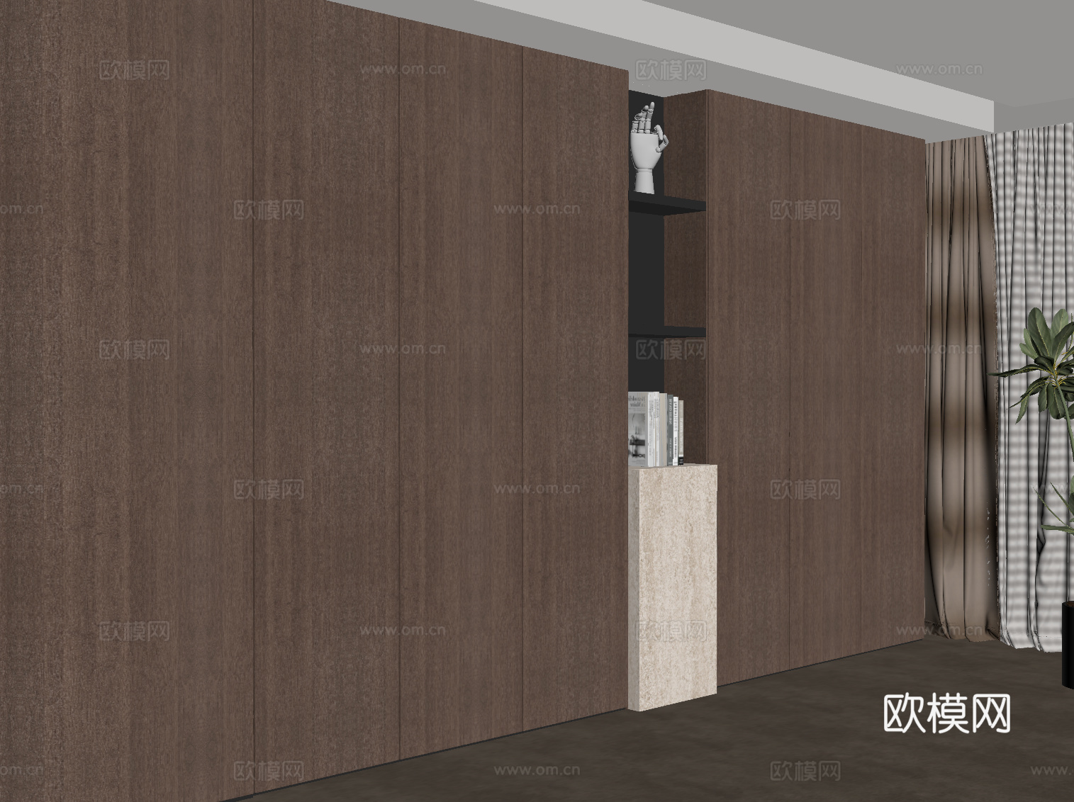 中古风书柜 置物柜 装饰柜su模型