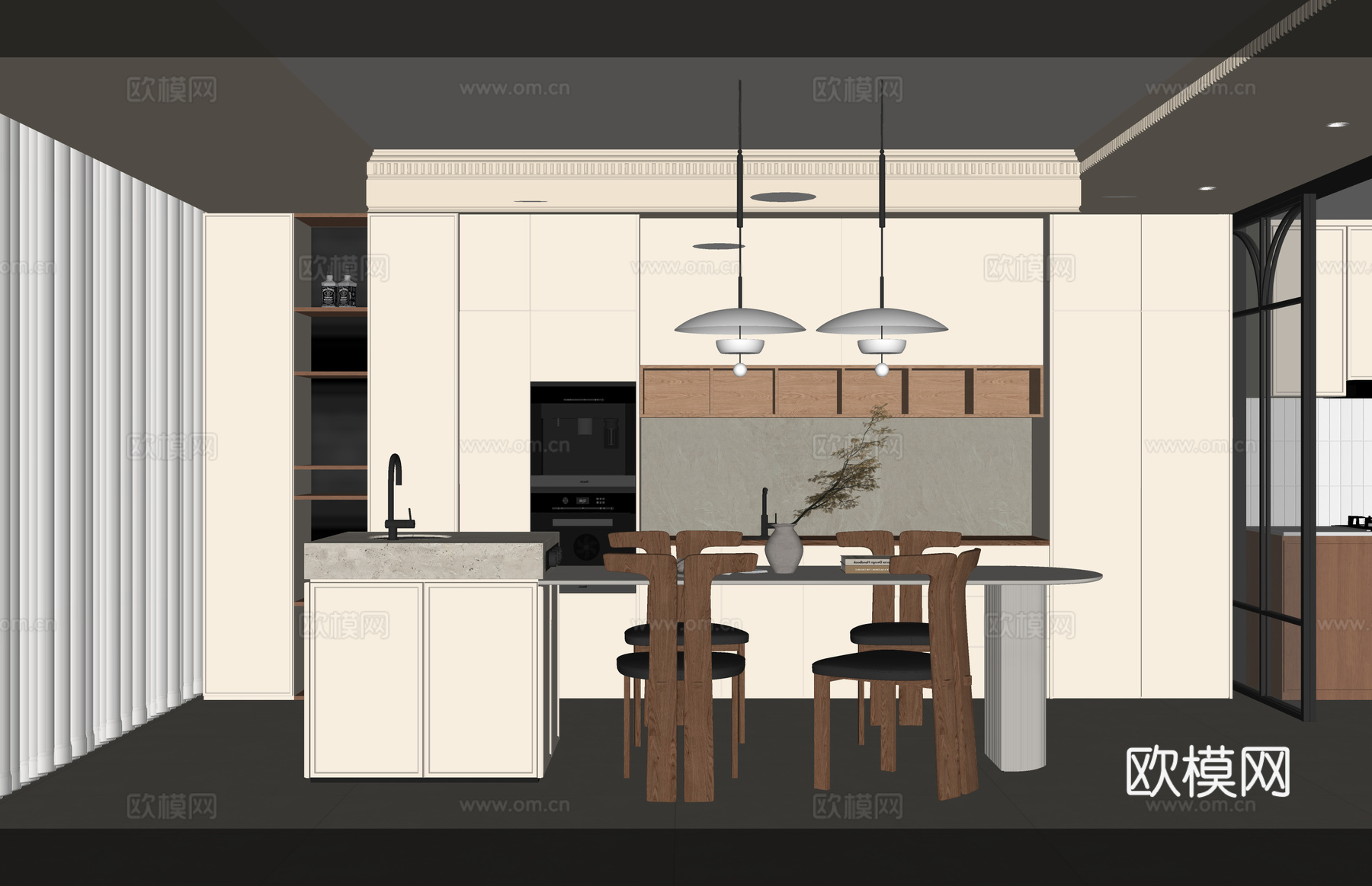 厨房 卧室 客厅 阳台 餐厅 卫生间 客餐厅 家装 衣帽间su模型