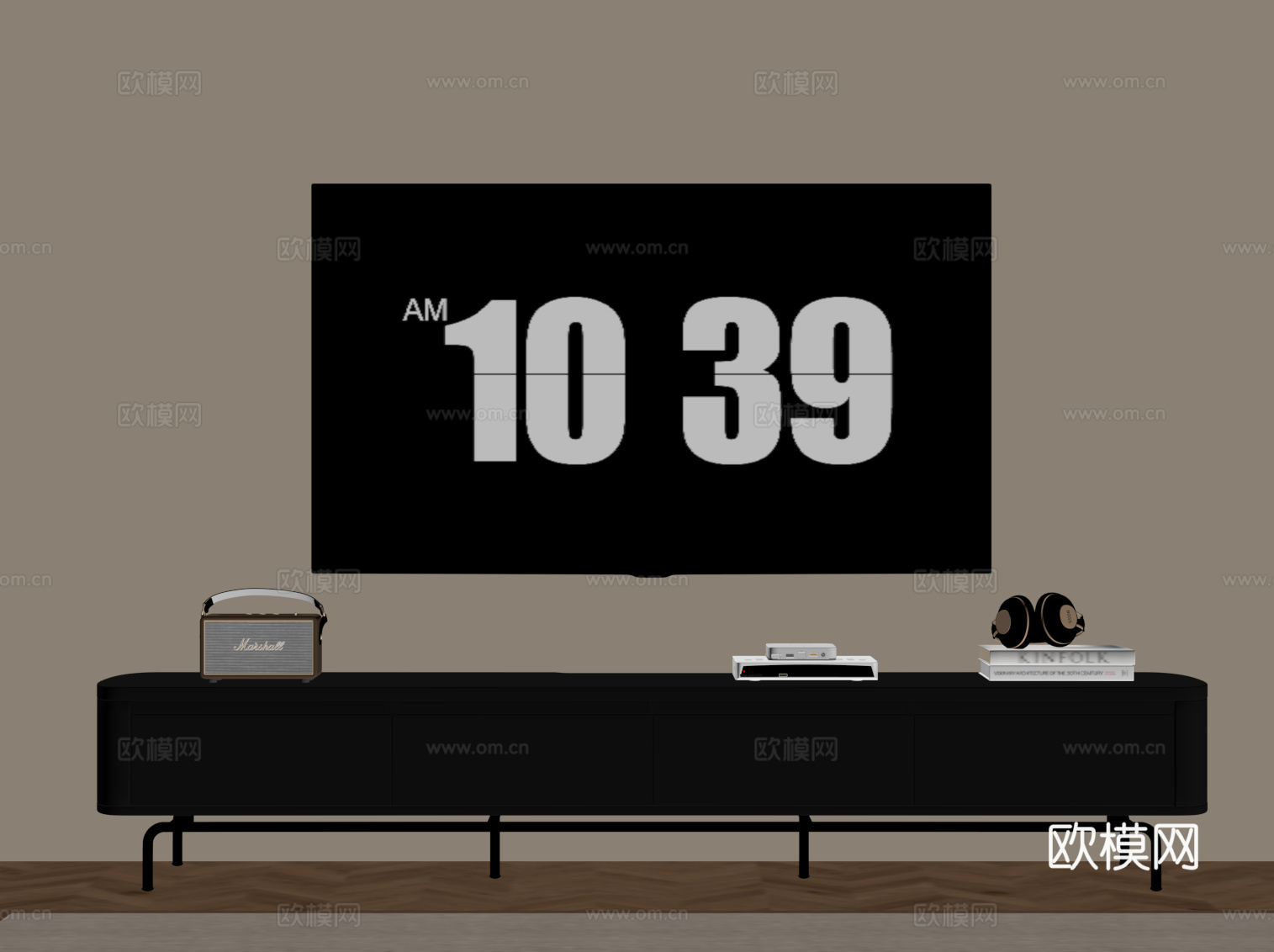 现代电视柜su模型