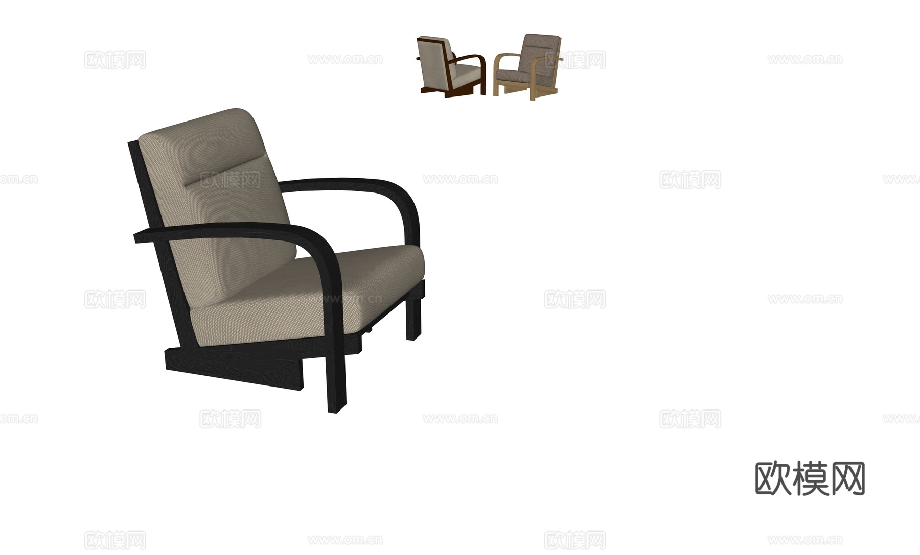 现代休闲沙发椅su模型