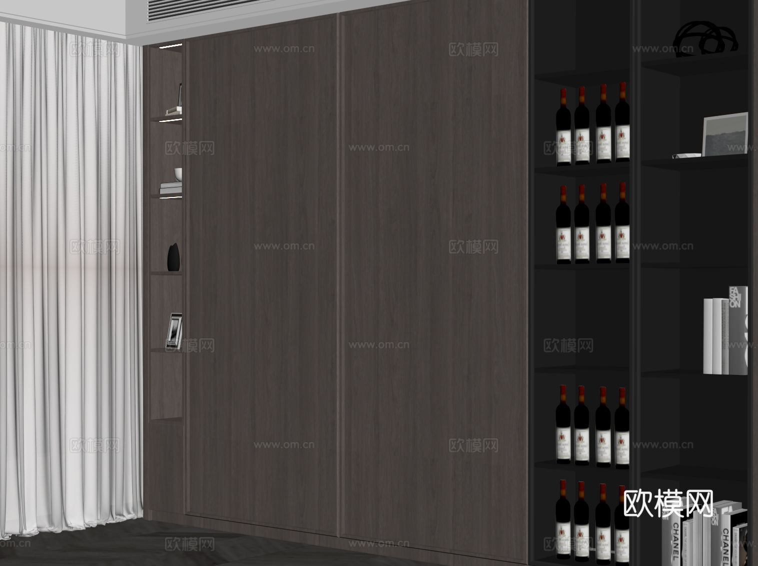现代意式酒柜su模型