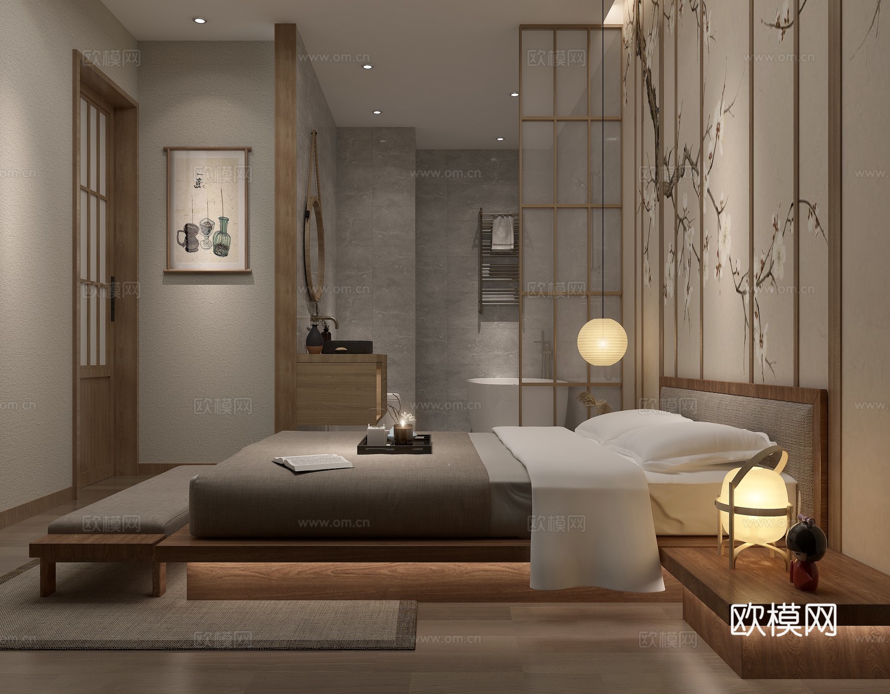 新中式轻奢美容院会所 最新全套施工图 效果图合集cad施工图