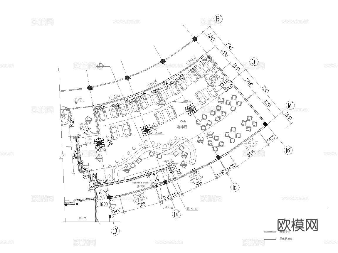 150平咖啡店 最新全套施工图合集cad施工图