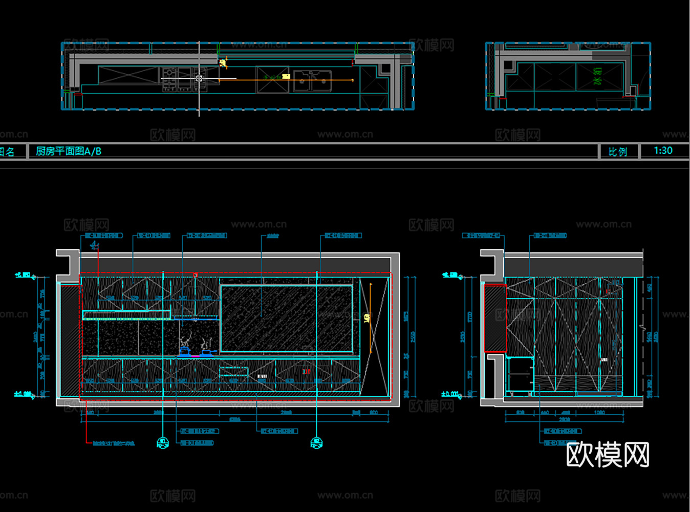 10套现代奢华住宅样板间大宅设计施工图效果图平面图立面图cad施工图