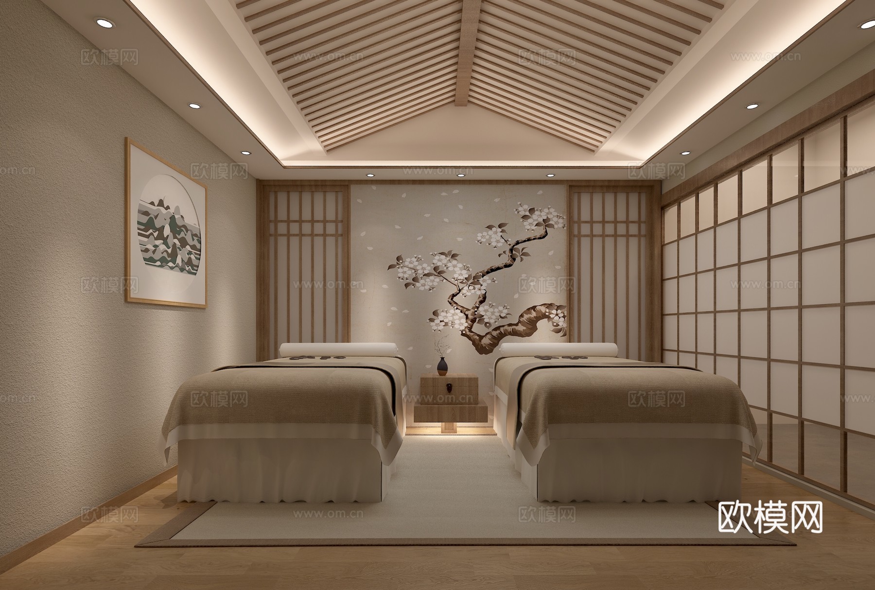 新中式轻奢美容院会所 最新全套施工图 效果图合集cad施工图