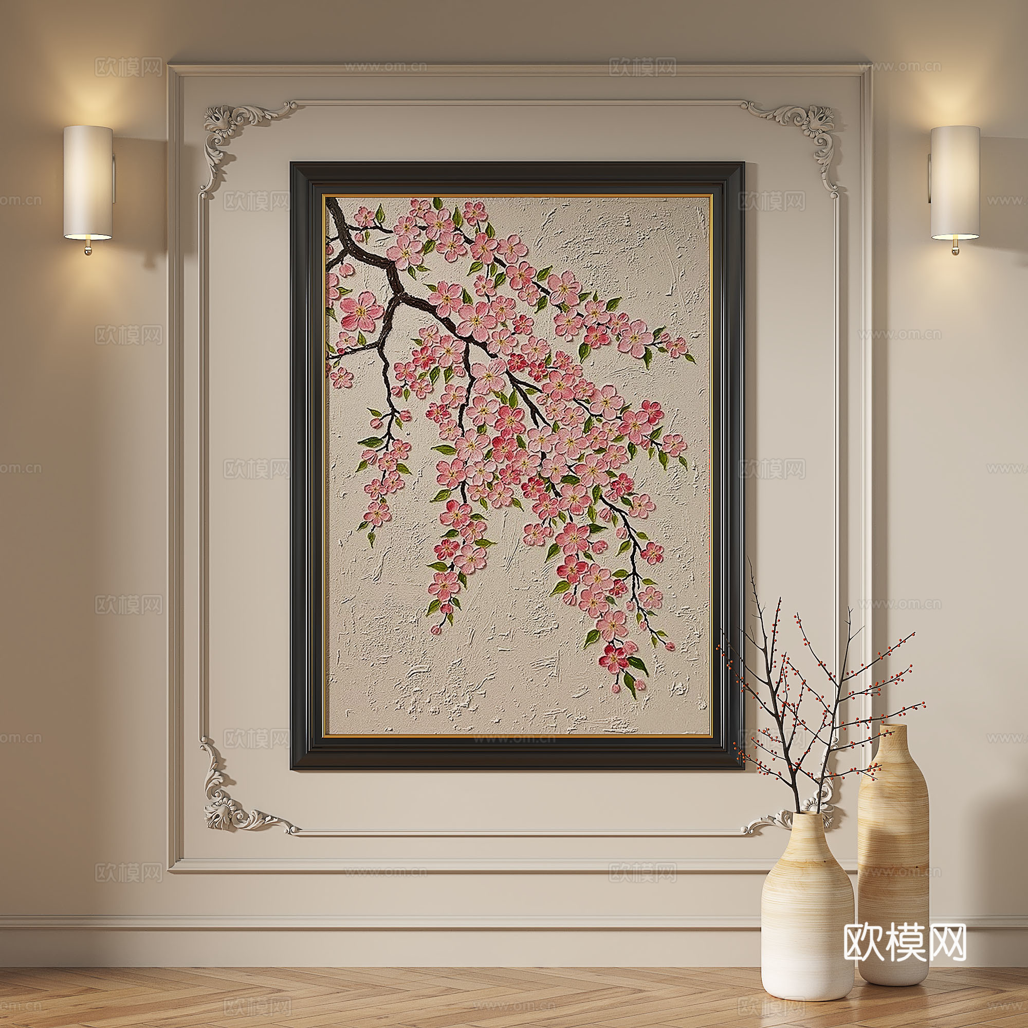 法式，复古，中古，简欧，轻奢，油画，装饰画3d模型