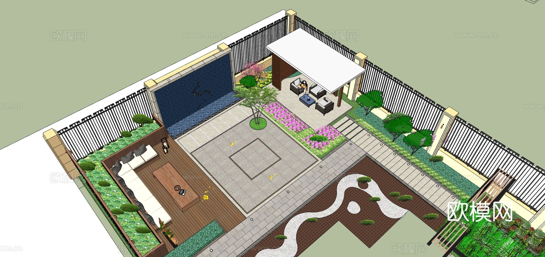 别墅花园 庭院花园 北方花园设计 景观设计毕业设计su模型