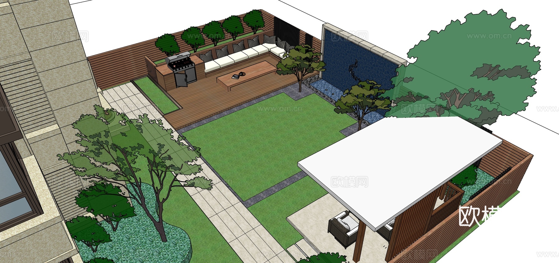 别墅花园 庭院花园 北方花园设计 景观设计毕业设计su模型