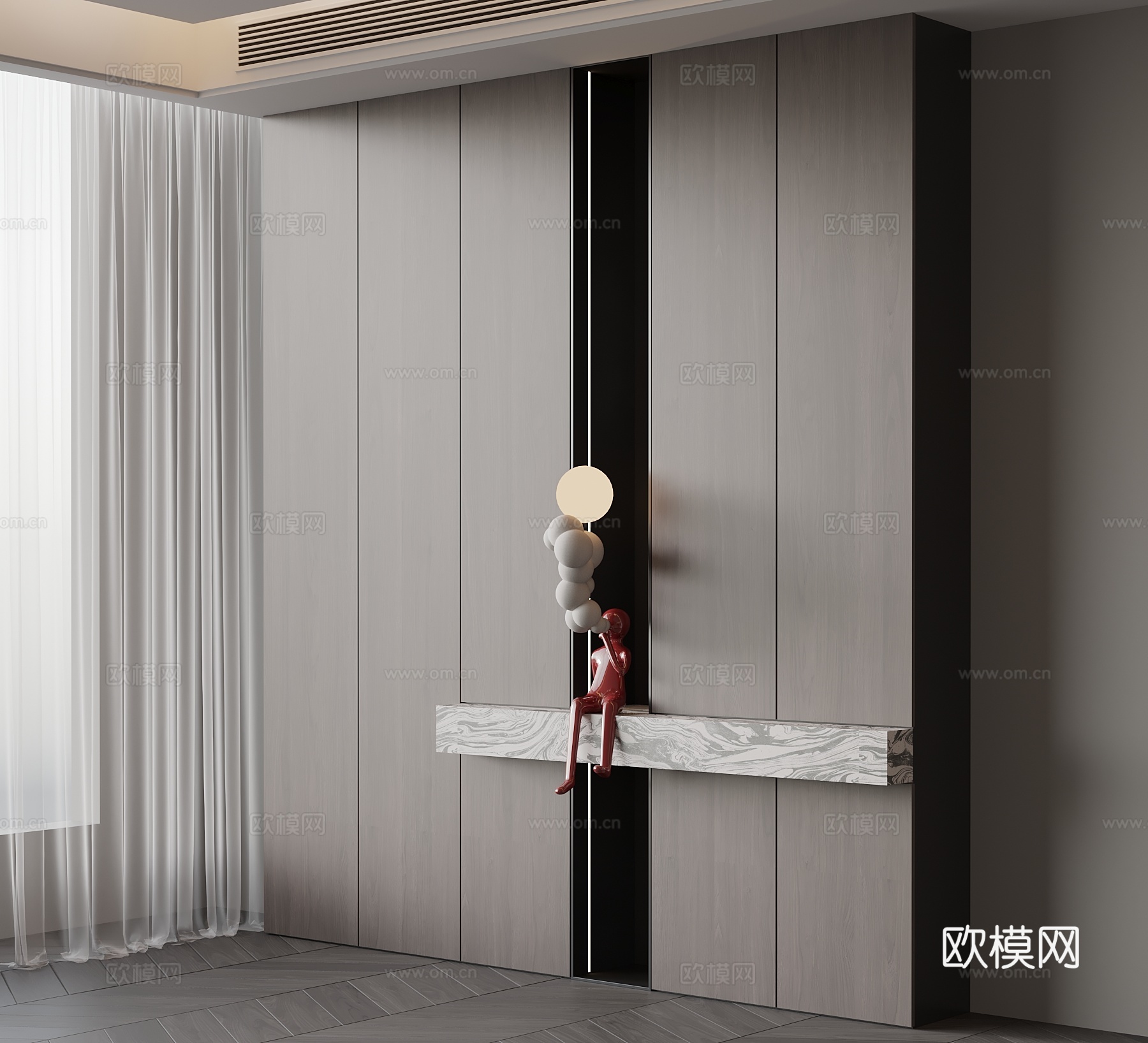 意式玄关柜 边柜su模型