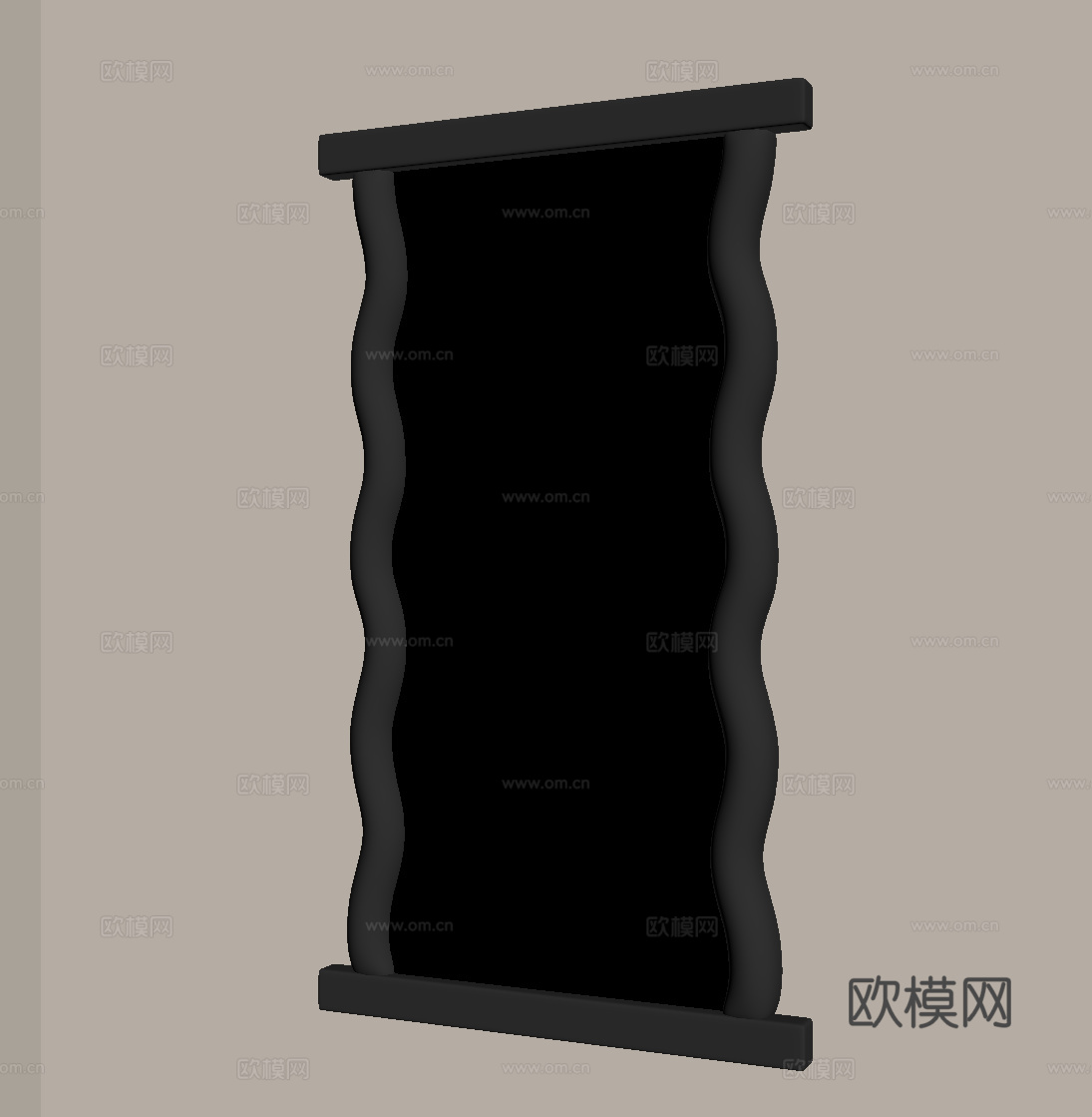 现代复古镜子 化妆镜 全身镜su模型