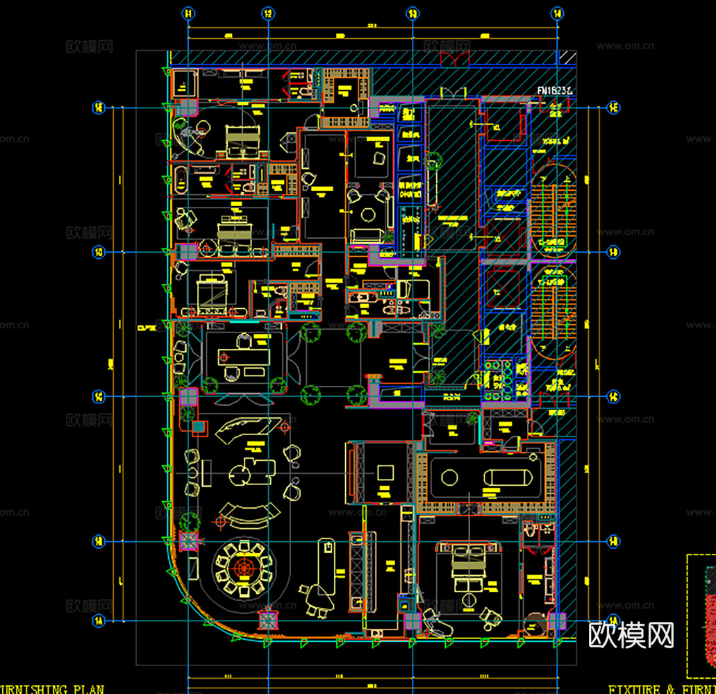 10套现代奢华住宅样板间大宅设计施工图效果图平面图立面图cad施工图