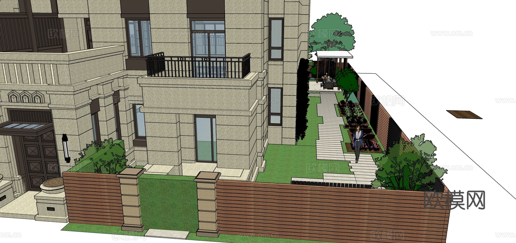 别墅花园 庭院花园 北方花园设计 景观设计毕业设计su模型