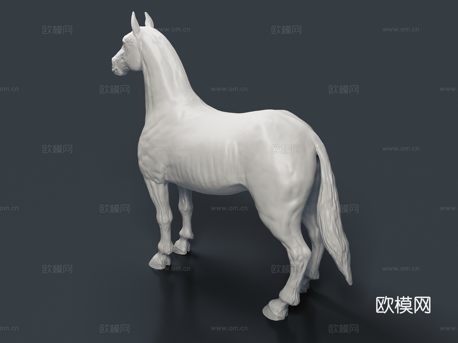 马 奔马 站立马3d模型下载（渲染图2）