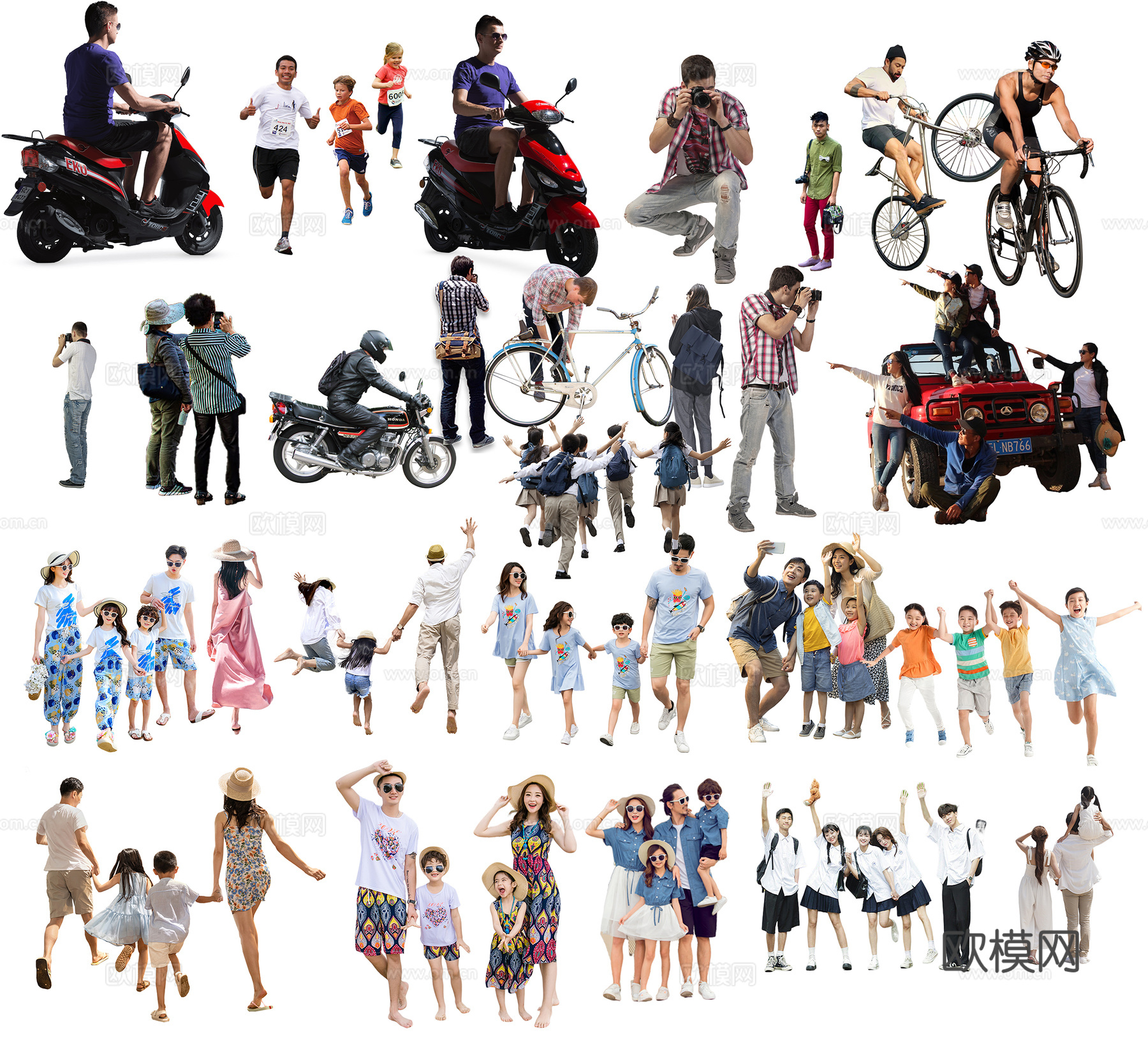 休闲行走站立人物下载