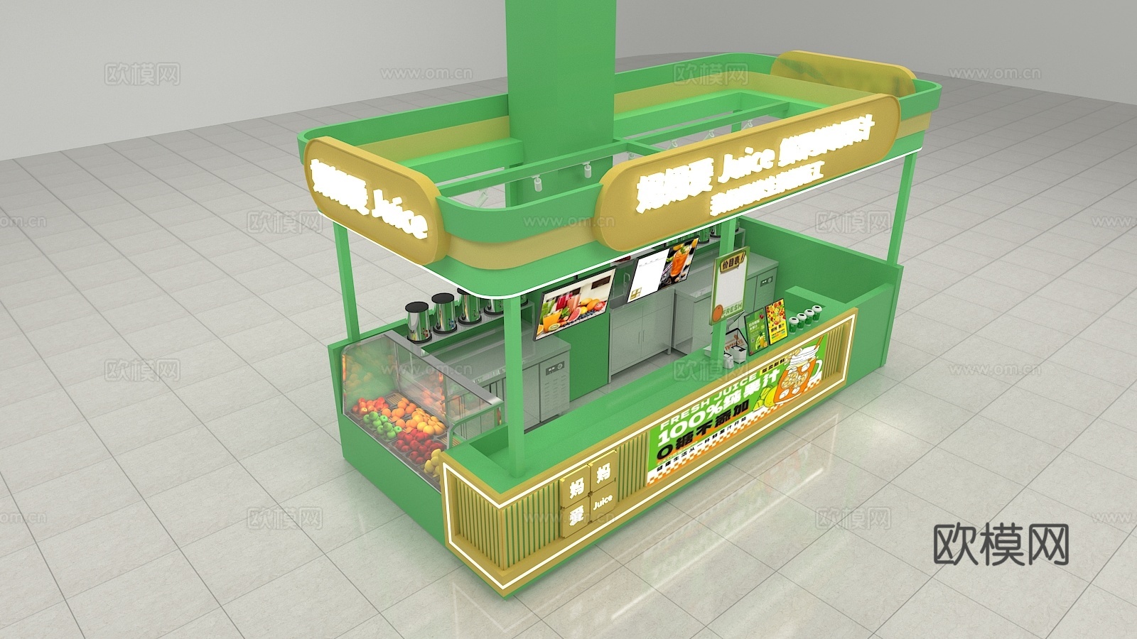 果汁奶茶店3d模型下载（渲染图3）