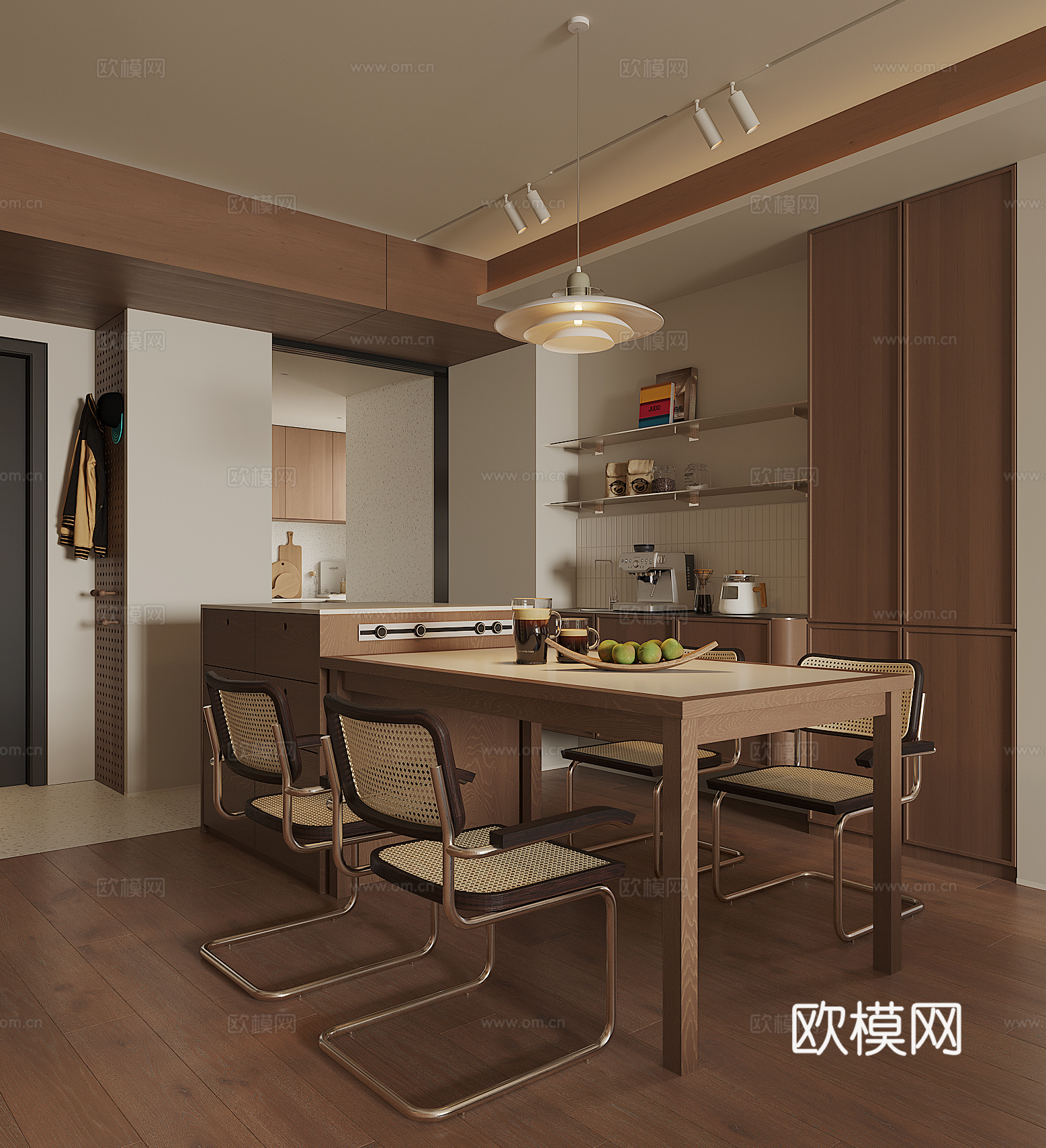 现代家居餐厅su模型