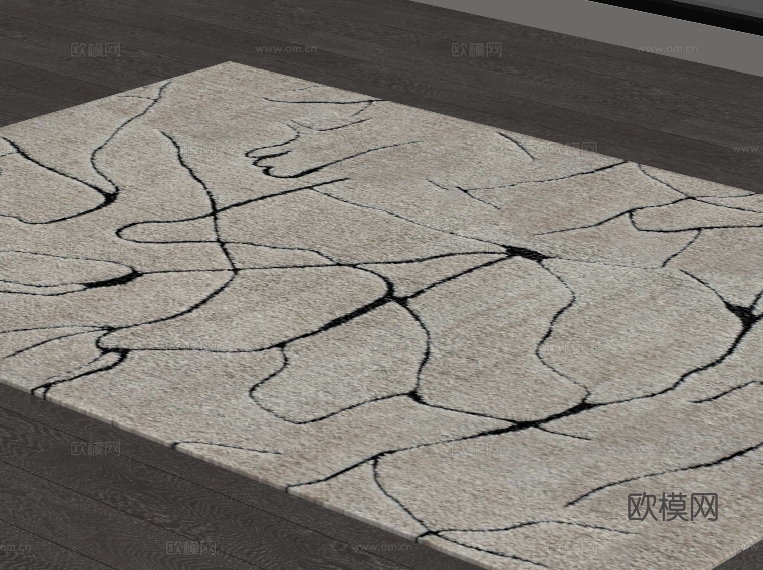 现代意式地毯 方形地毯su模型