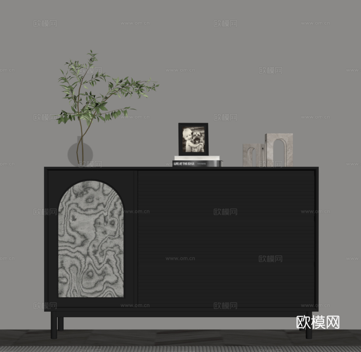 现代意式鞋柜 玄关柜su模型