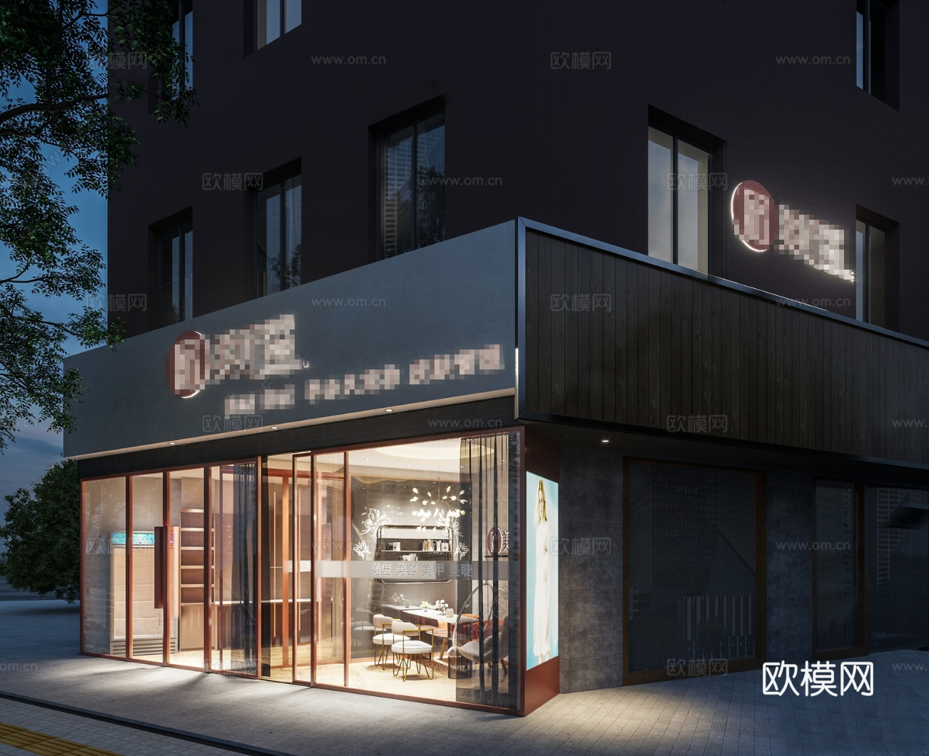 美容院 最新全套施工图 效果图合集cad施工图