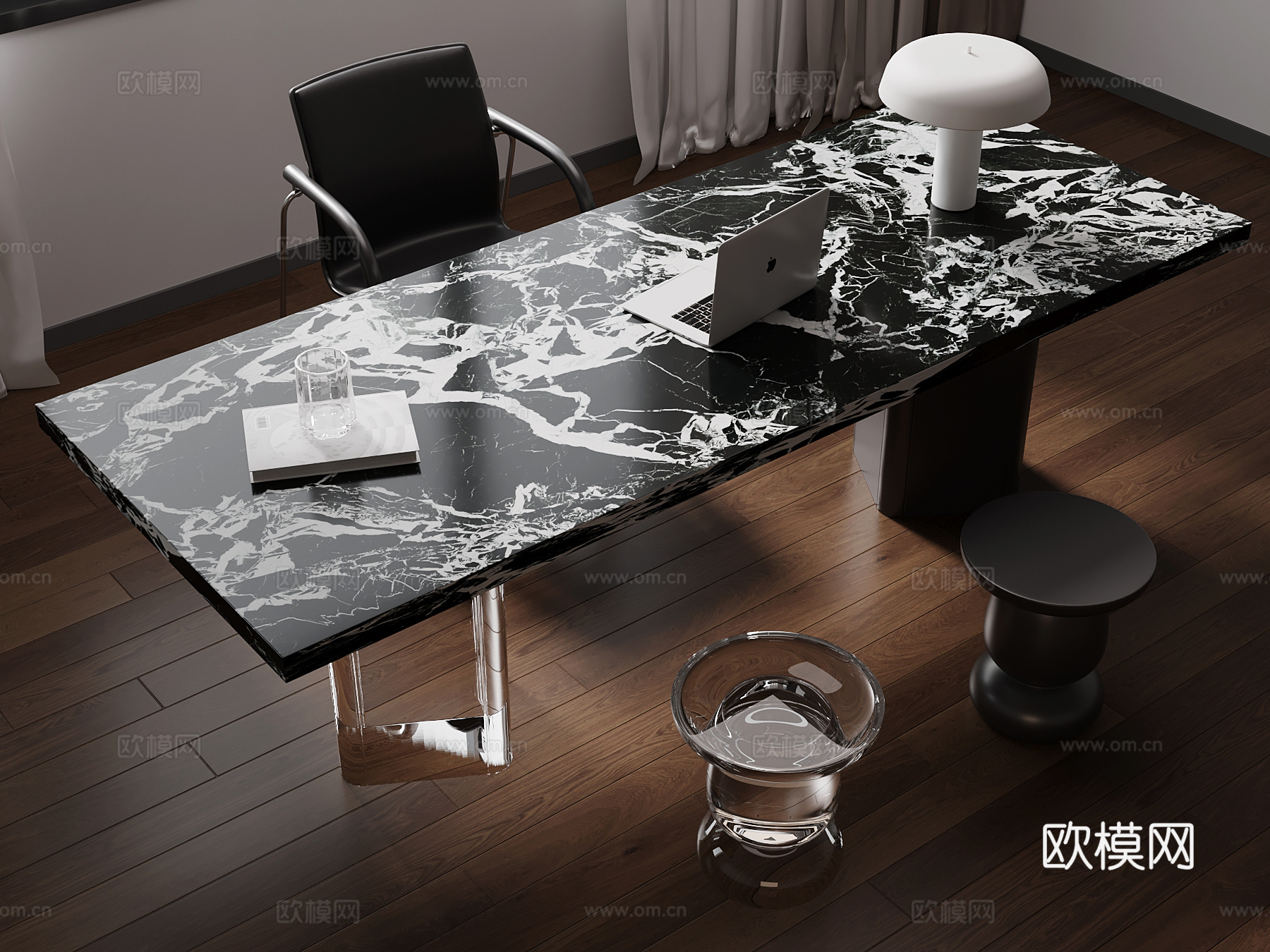 现代书桌椅su模型