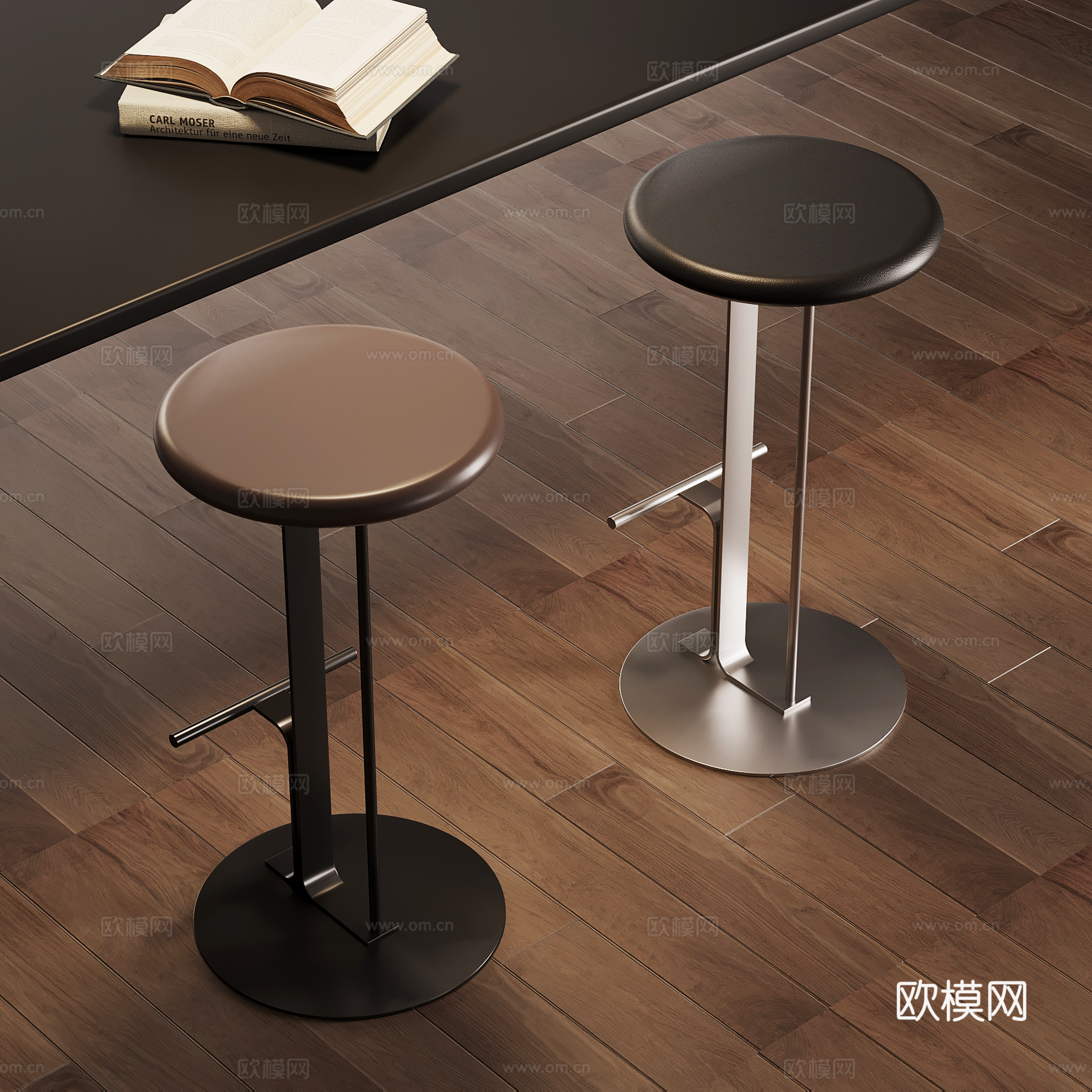 现代意式吧凳su模型