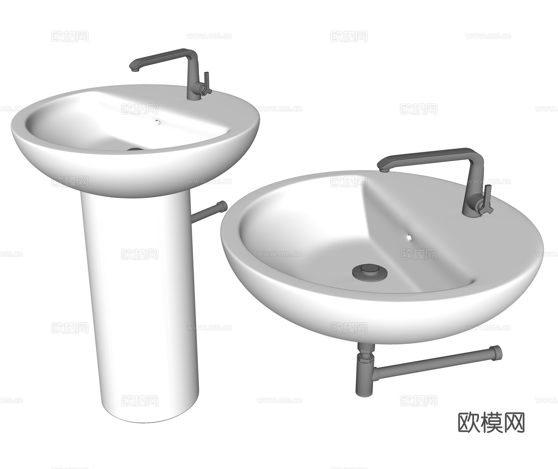 现代台盆su模型