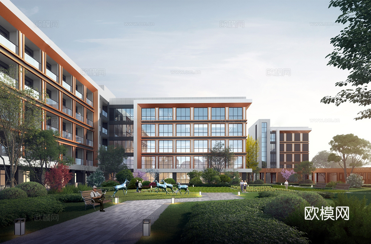 现代养老院 老年人养护中心 社区福利院su模型