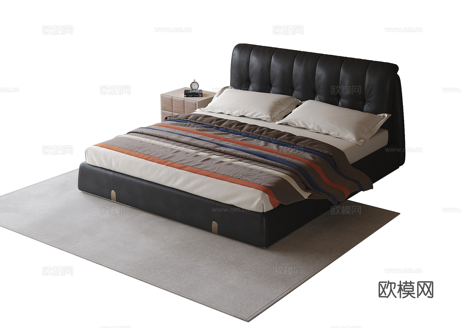 现代儿童床 单人床su模型