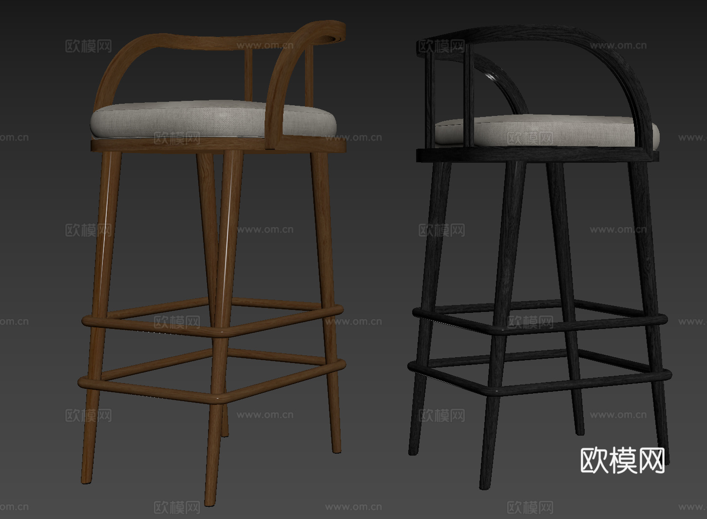 现代吧椅 巴凳 高脚椅 高脚凳 休闲椅su模型