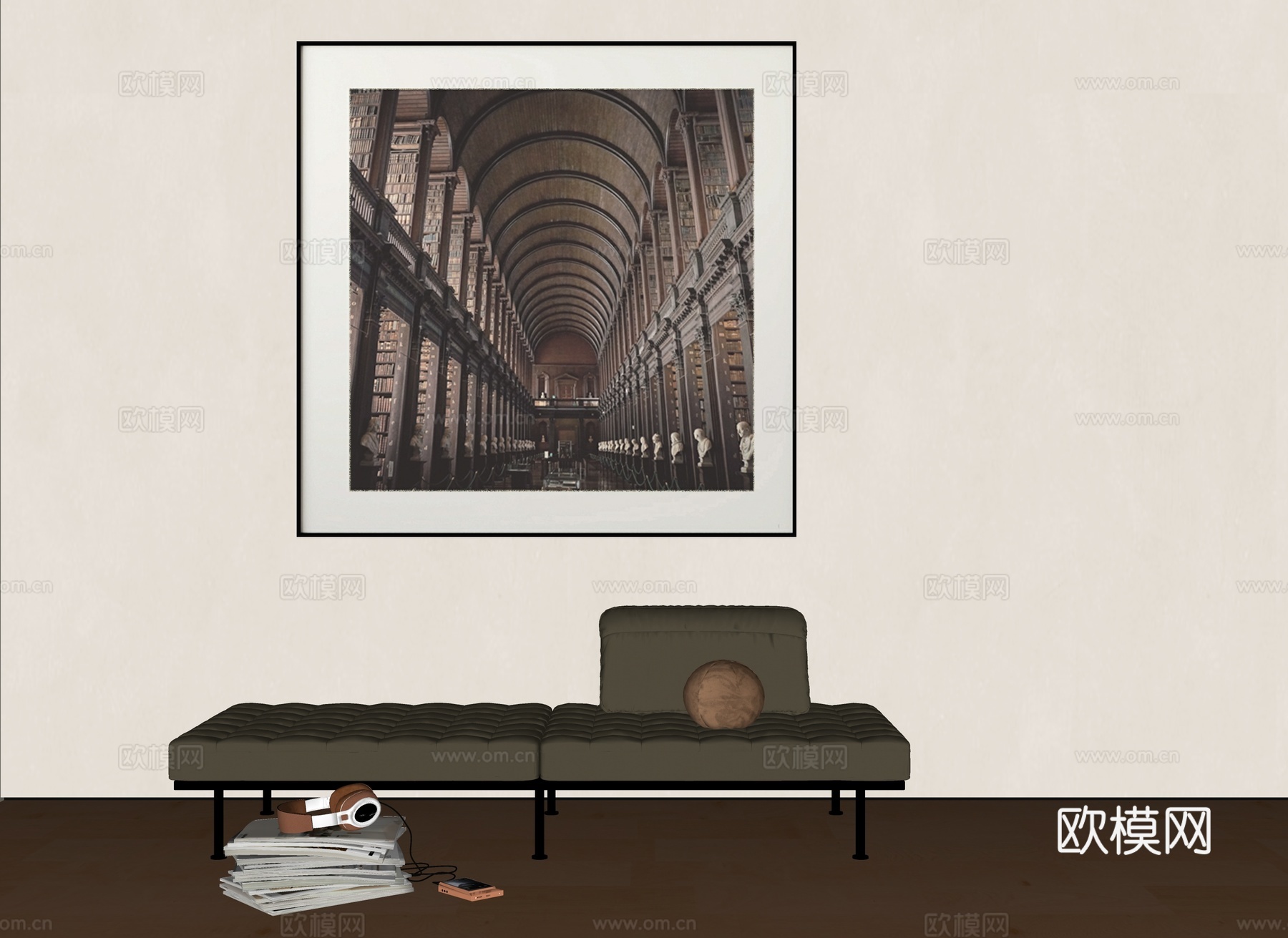 现代换鞋凳su模型下载（渲染图2）