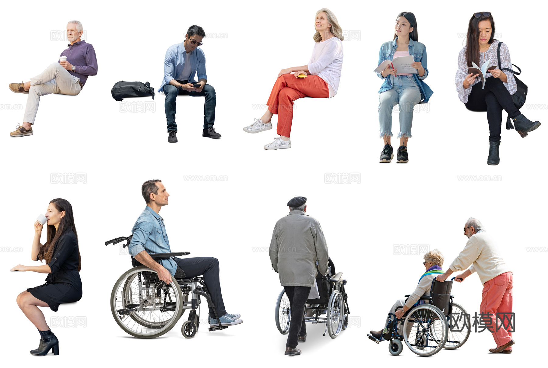 行走站立坐蹲人物下载