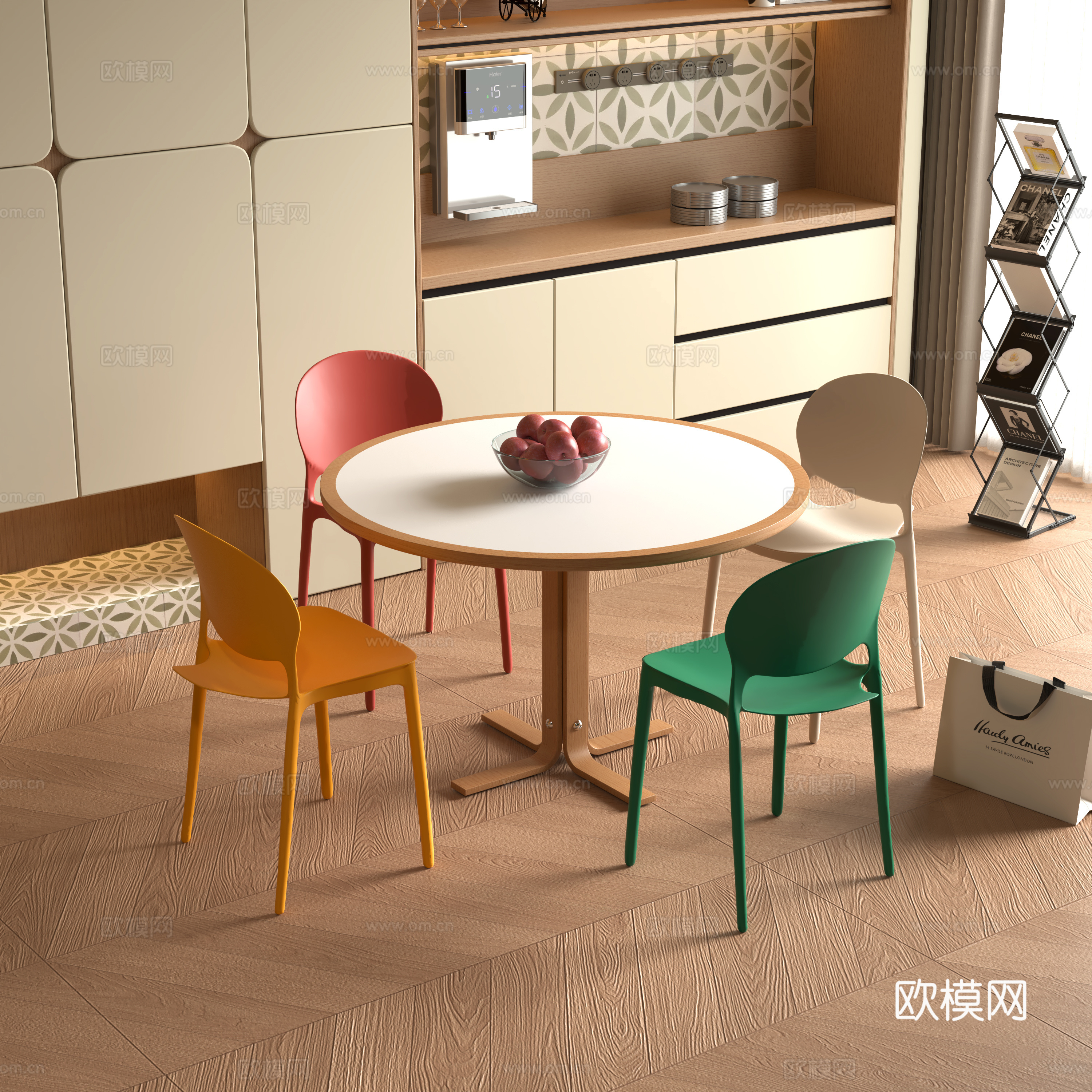 现代餐桌椅组合su模型