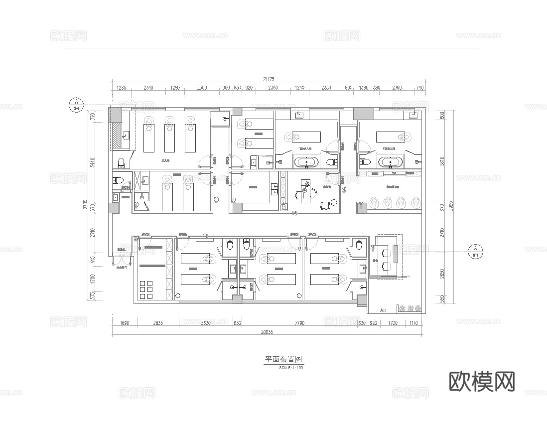 轻奢美容院 最新全套施工图 效果图合集cad施工图