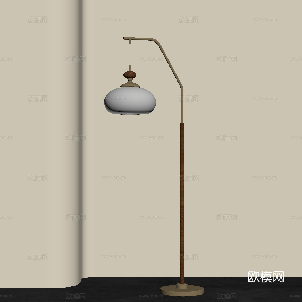 法式复古落地灯su模型