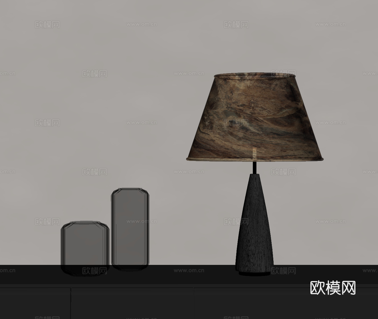 现代意式台灯su模型