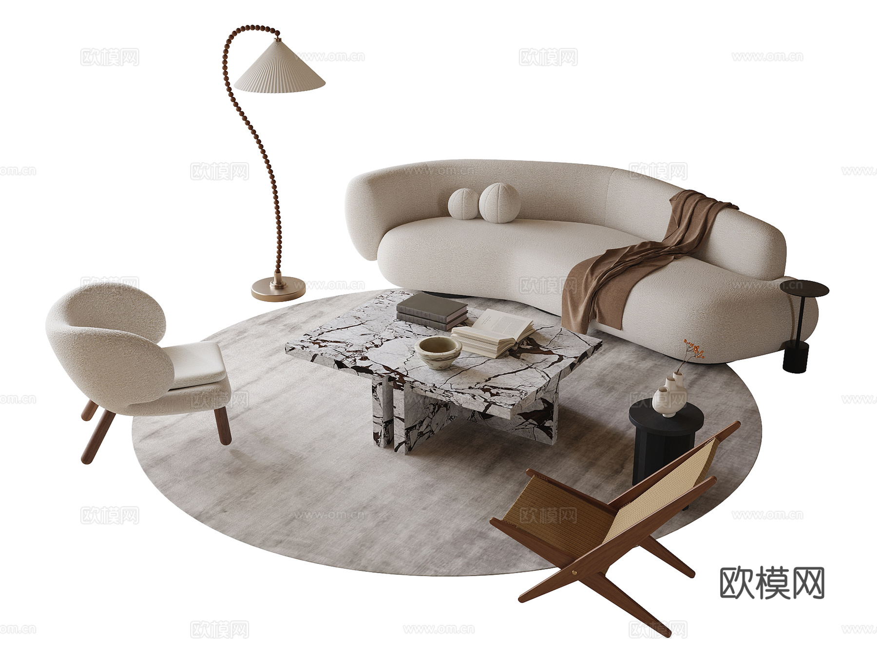 现代沙发茶几su模型