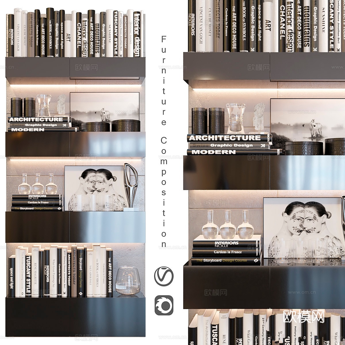 家具组合 93d模型下载