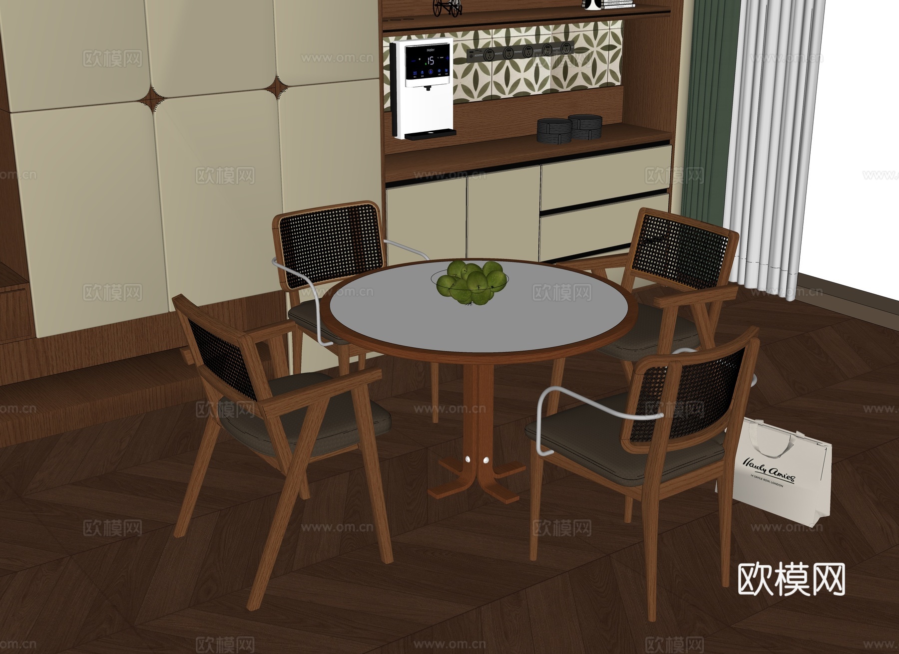 现代餐桌椅组合su模型