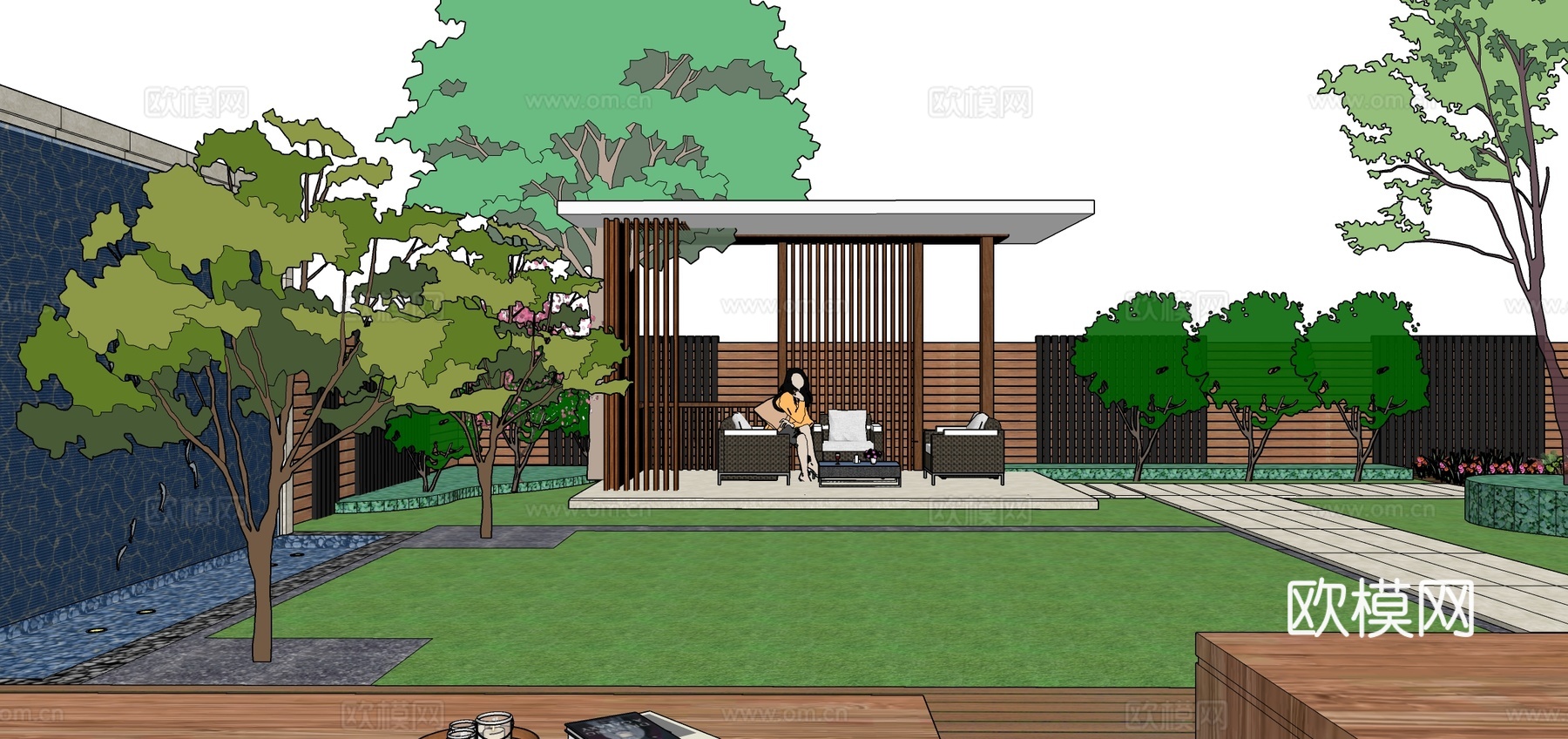 别墅花园 庭院花园 北方花园设计 景观设计毕业设计su模型