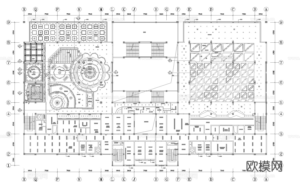 公司员工餐厅 学校食堂 最新全套施工图合集cad施工图