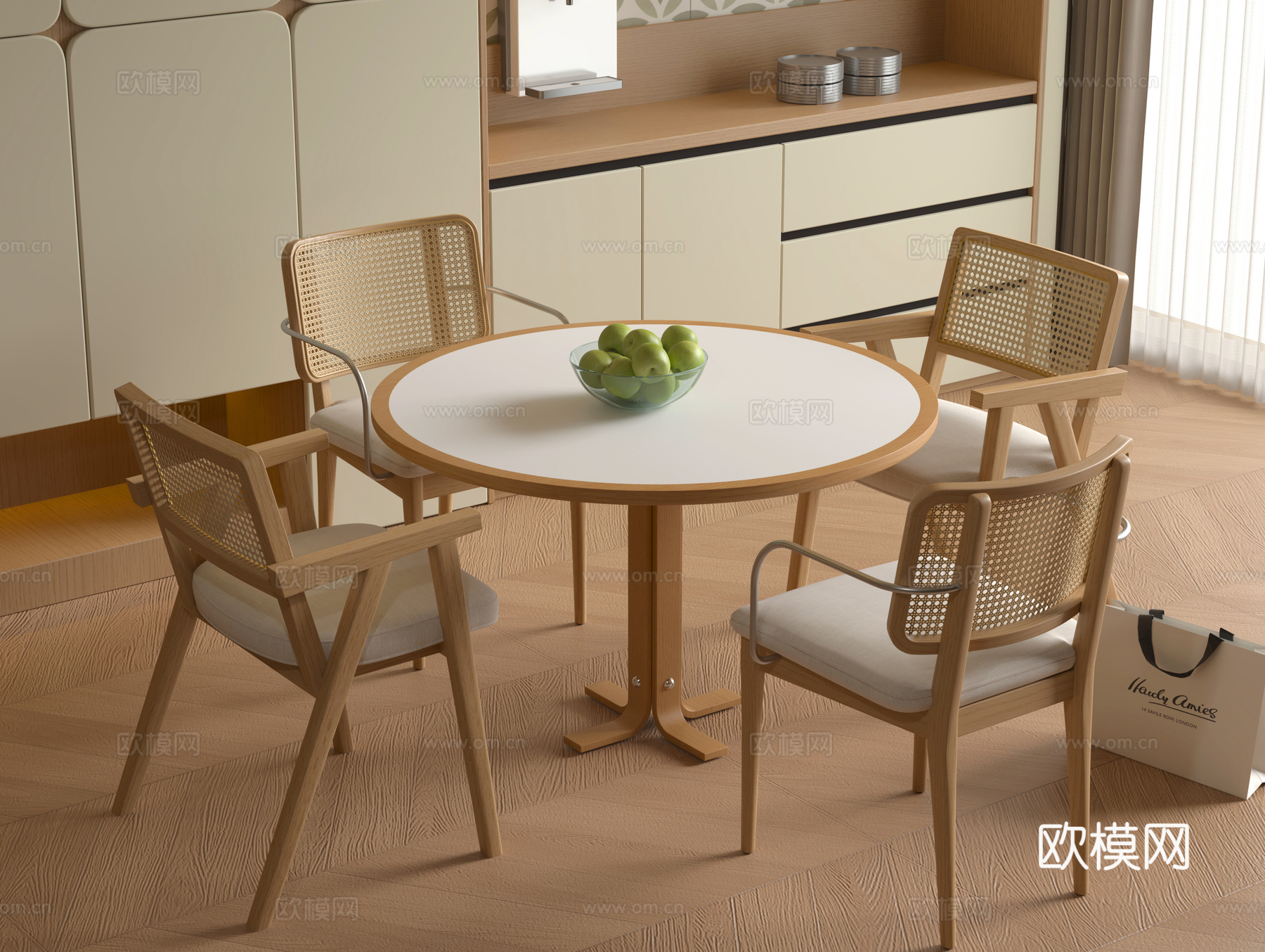现代餐桌椅组合su模型