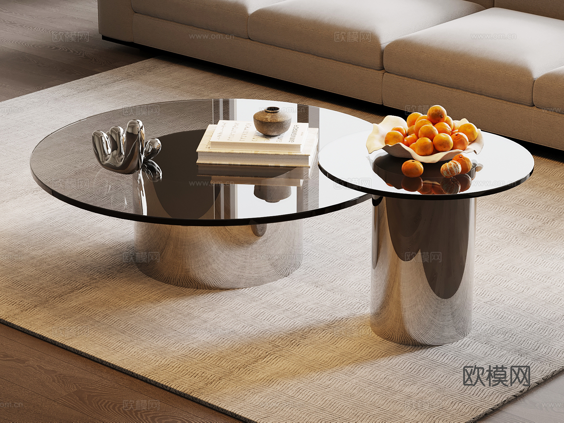 现代意式茶几su模型