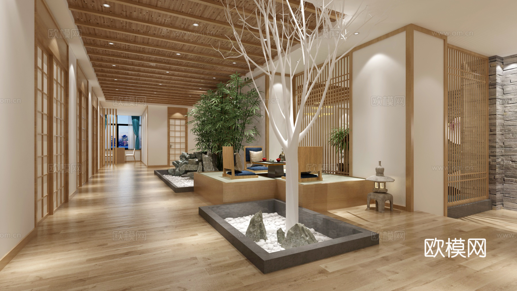 新中式桑拿会所 最新全套施工图 效果图合集cad施工图