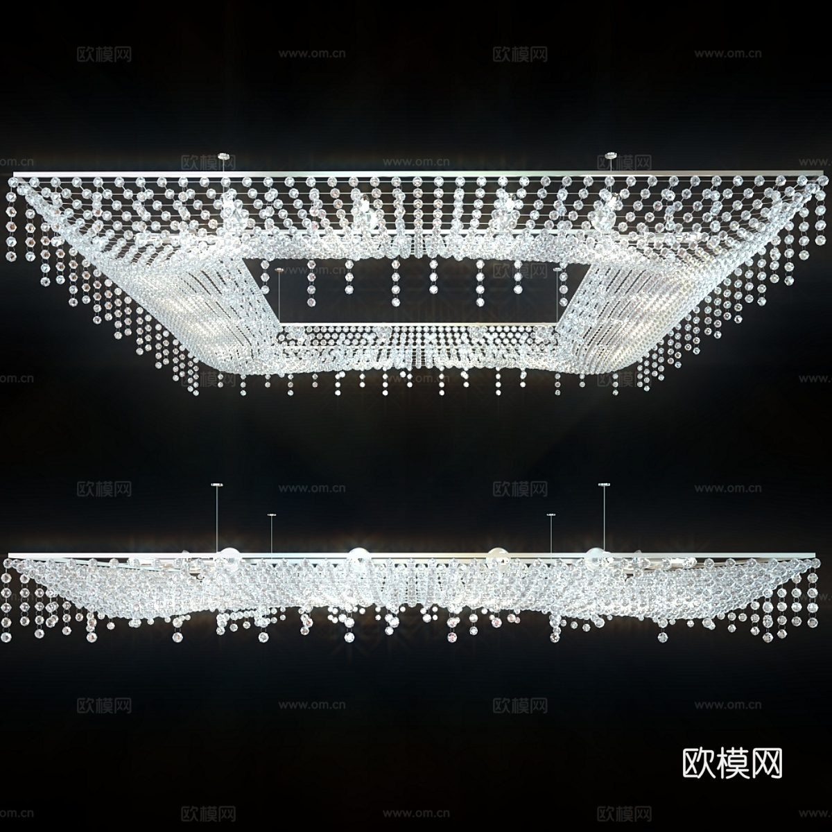 水晶吊灯3d模型下载