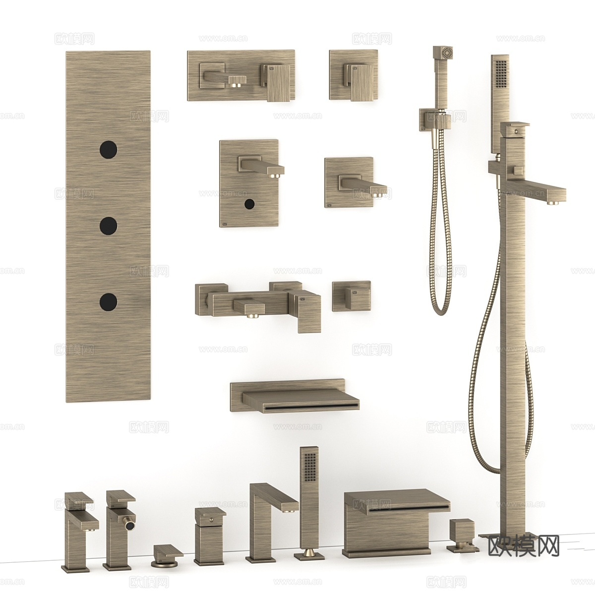 Gessi rettangolo 浴室龙头系列3d模型