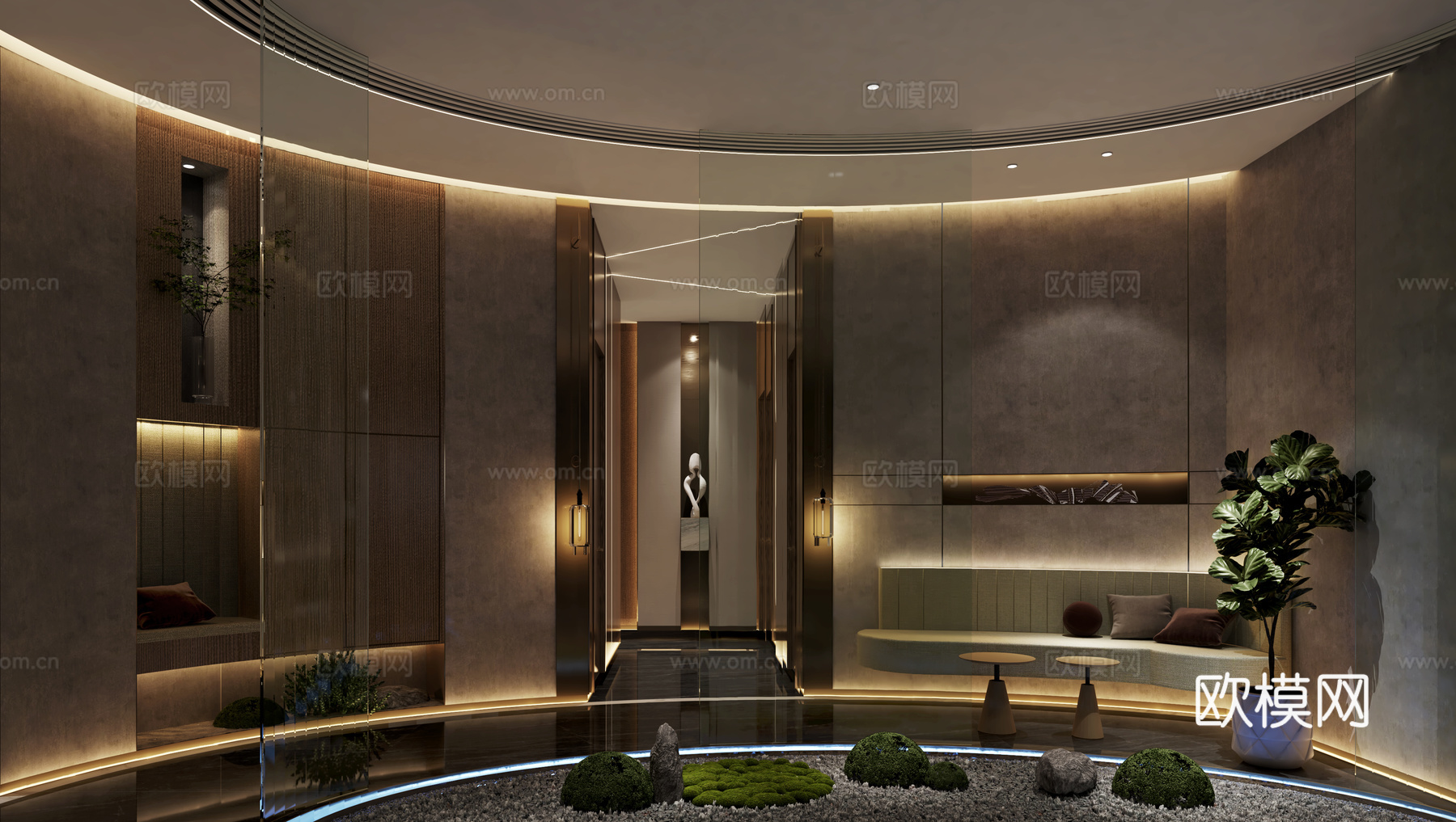 高端美容会所 最新全套施工图 效果图合集cad施工图