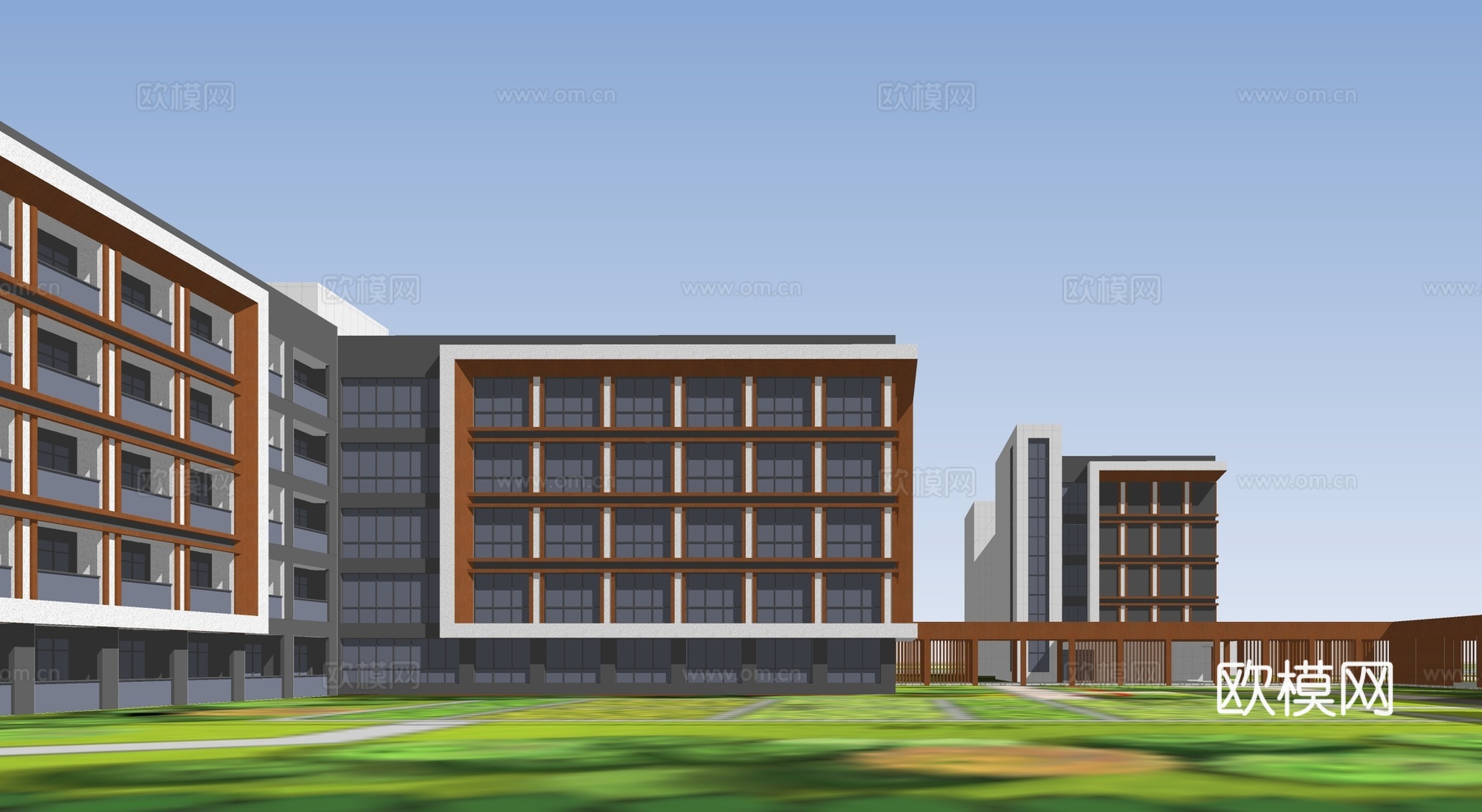 现代养老院 老年人养护中心 社区福利院su模型