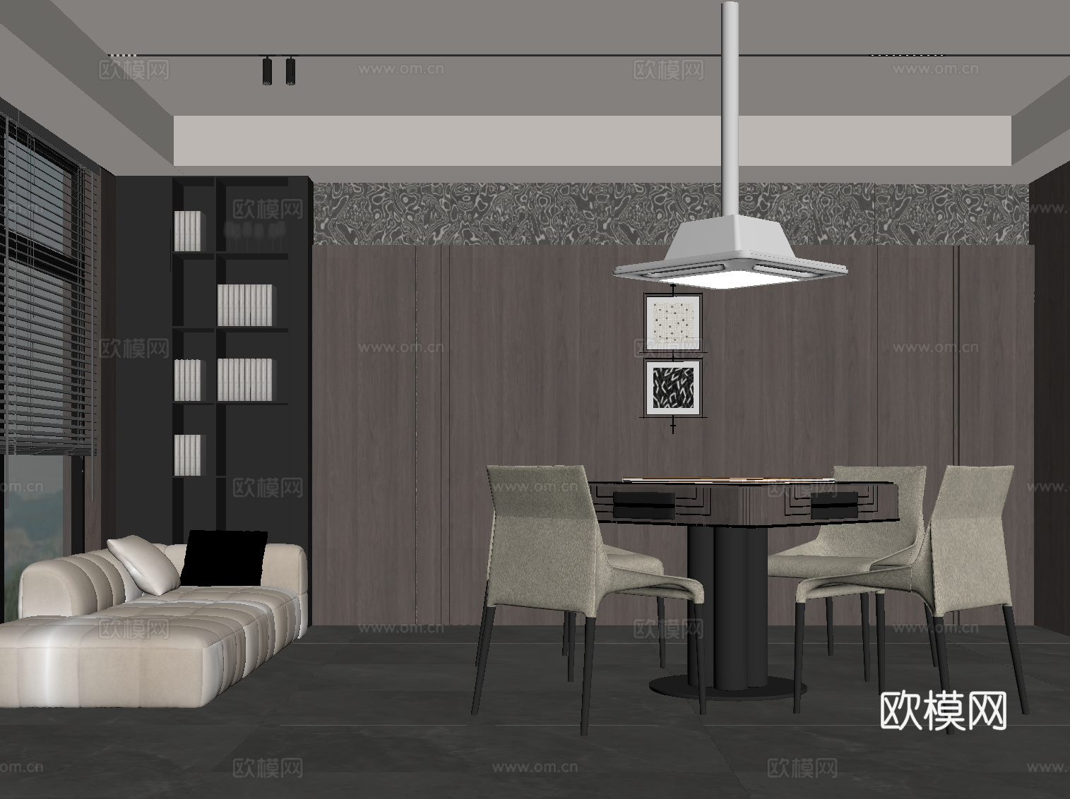 意式棋牌室 麻将桌su模型