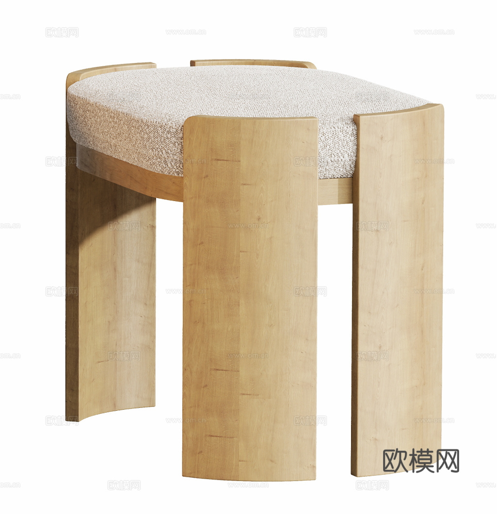 原木中古凳子su模型