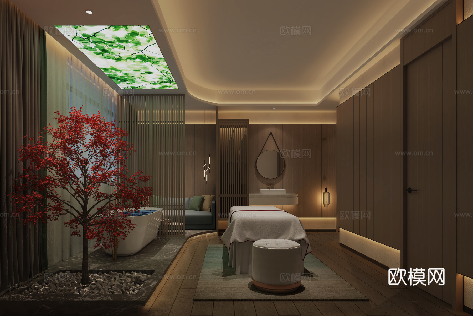 高端美容会所 最新全套施工图 效果图合集cad施工图